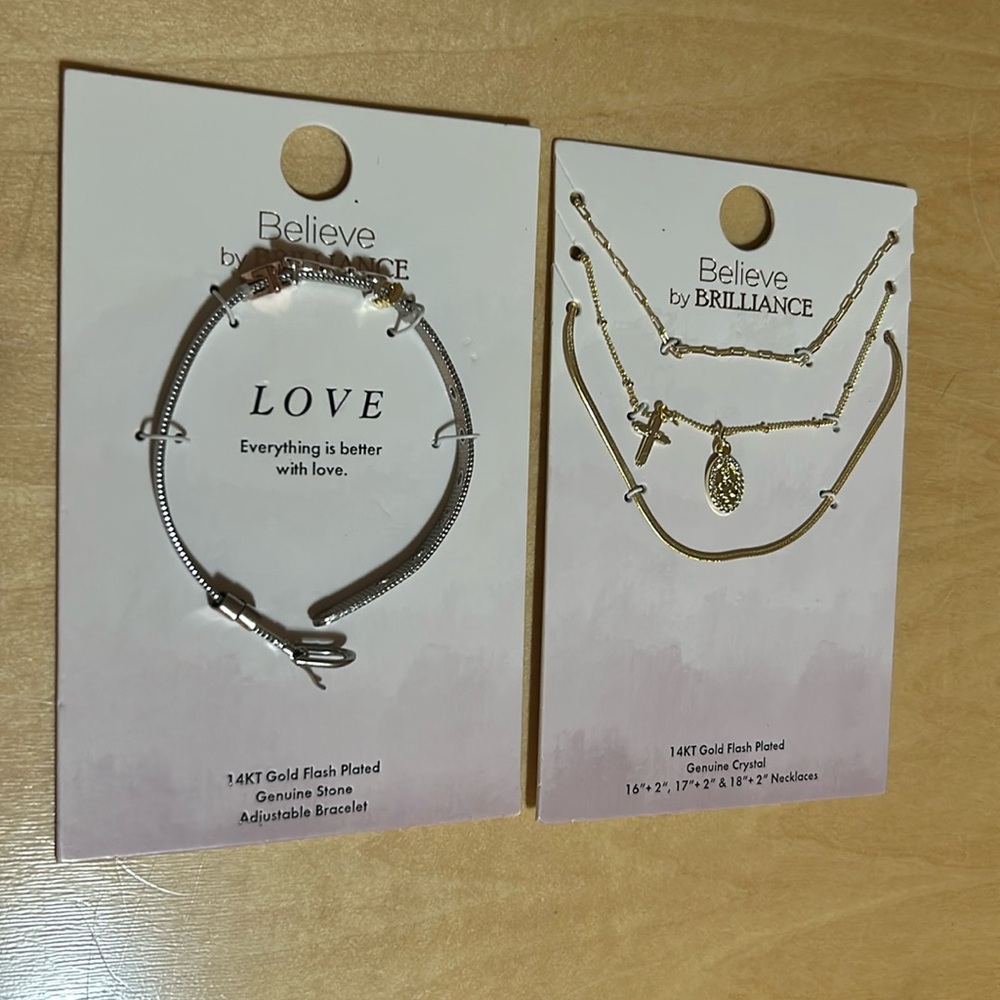 3 necklaces & a bracelet